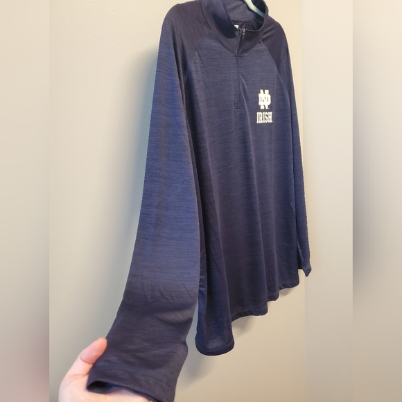 (2) Norte Dame XL Quarter-Zip Pullovers Mens Lightweight Sports College Football - Picture 4 of 15